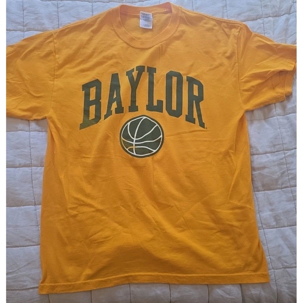 Baylor Bears Basketball Shirt Size Large Yellow